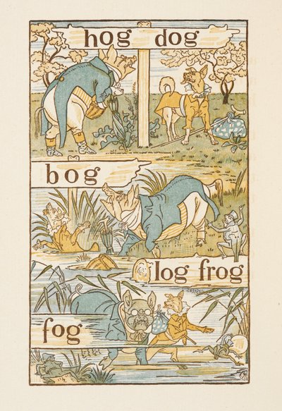 Rýmovaná slova končící na písmeno G. The Golden primer. od Walter Crane