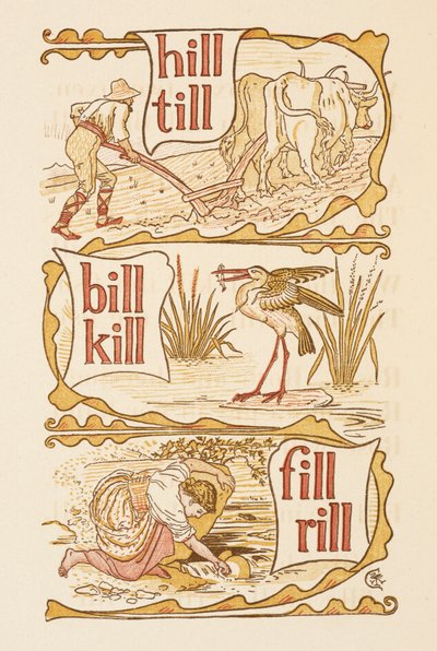 Rýmovaná slova končící na písmeno L. Orba. Čáp. Zlatý základ. od Walter Crane