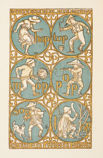 Rýmovaná slova končící na písmeno P. The Golden primer. od Walter Crane
