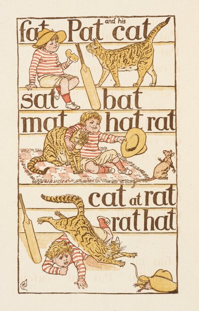 Rýmovaná slova končící na písmeno T. The Golden Primer. od Walter Crane