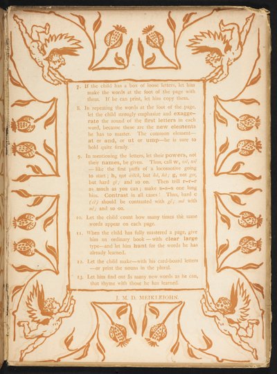 Text s květinovým řádem. Zlatý základ. od Walter Crane