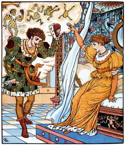 "Králova dcera a žába" Jakoba a Wilhelma Grimmových od Walter Crane