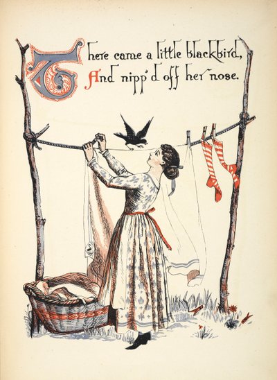 Přiletěl malý kos a ukousl jí nos. od Walter Crane