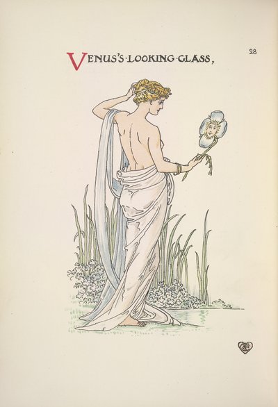 Venušino zrcadlo. Žena, která se obdivuje v zrcadle od Walter Crane