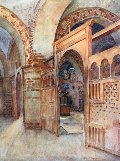 Koptský kostel u Abydosu (barevná litografie) od Walter Frederick Roofe Tyndale