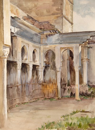 Nádvoří s podkovovitými oblouky (akvarel) od Walter Frederick Roofe Tyndale