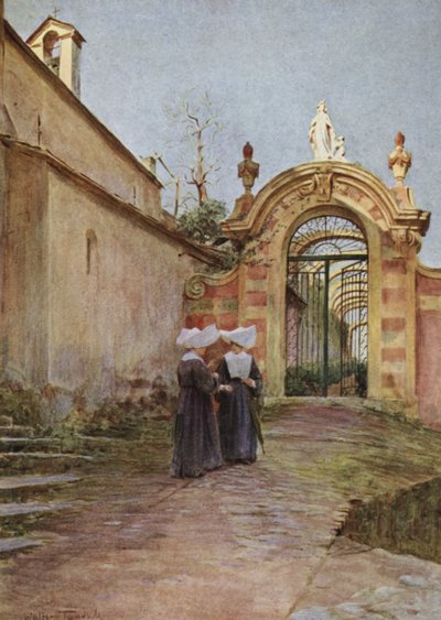 Vchod, Villa Centurione, Santa Margherita Ligure (barva litho) od Walter Frederick Roofe Tyndale