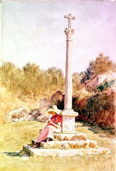 Postavy u pamětního kříže od Walter Frederick Roofe Tyndale