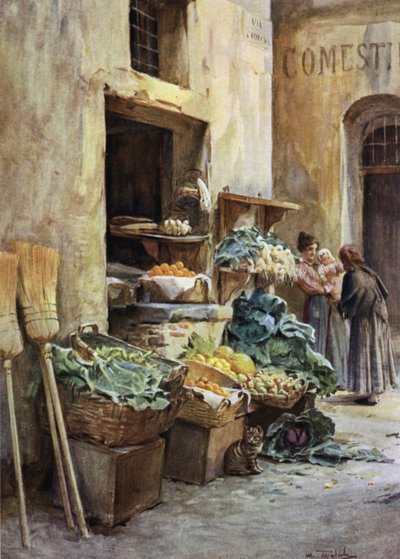 Zelinářství, Italská riviéra (barva litho) od Walter Frederick Roofe Tyndale