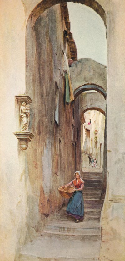 Ulice v Cervo San Bartolommeo, c1910, 1912 od Walter Frederick Roofe Tyndale