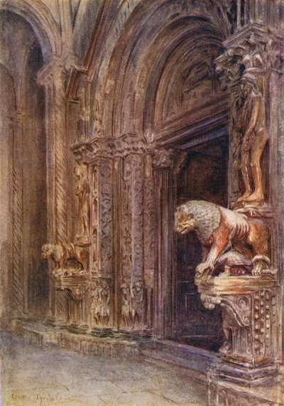 Kruchta dómu v Trau (barevná litografie) od Walter Frederick Roofe Tyndale