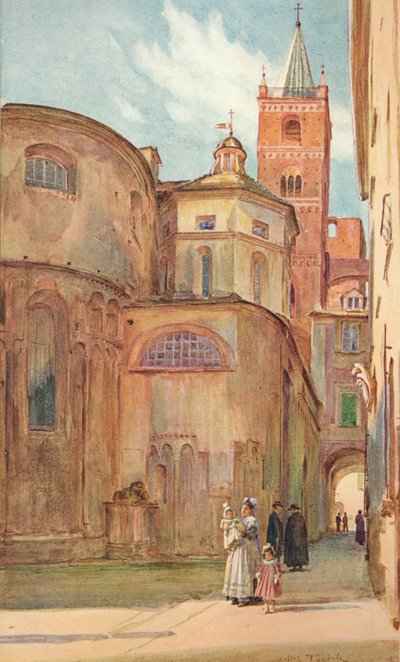 Románský kostel v Albenga, c1910, 1912 od Walter Frederick Roofe Tyndale