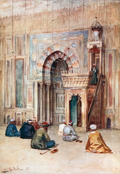 Svatyně v mešitě sultána Hasana (barevná litografie) od Walter Frederick Roofe Tyndale