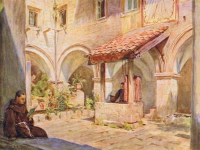 Horní křížová chodba v San Francesco, Ragusa (barevná litografie) od Walter Frederick Roofe Tyndale