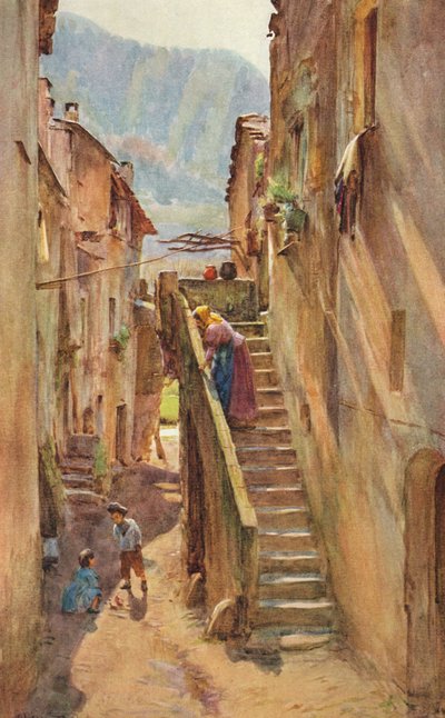 Vicolo del Ponte, Villa Nuova di Albenga, c1910, 1912 od Walter Frederick Roofe Tyndale
