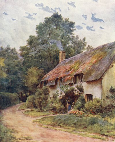 Wessex: Typická chalupa ve Wessexu (barevná litografie) od Walter Frederick Roofe Tyndale