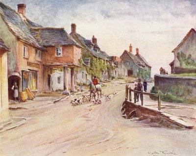 Wessex: East Street, Corfe Castle (barevná litografie) od Walter Frederick Roofe Tyndale