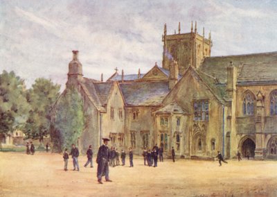 Wessex: Sherborne College (barevná litografie) od Walter Frederick Roofe Tyndale