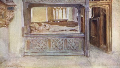Wessex: Athelhamptonská ulička v kostele v Puddletownu u Dorchesteru (barevná litografie) od Walter Frederick Roofe Tyndale