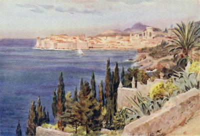 Jugoslávie: Dubrovnický záliv (barevné lito) od Walter Frederick Roofe Tyndale