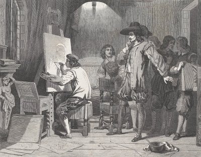 Sebastian Gomez objeven jeho mistrem Murillo, v práci, z Illustrated L..., 29. dubna 1848. od Walter George Mason