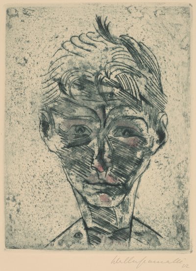 Busta mladého muže, Autoportrét Hlava chlapce, Autoportrét, 19221923. od Walter Gramatte