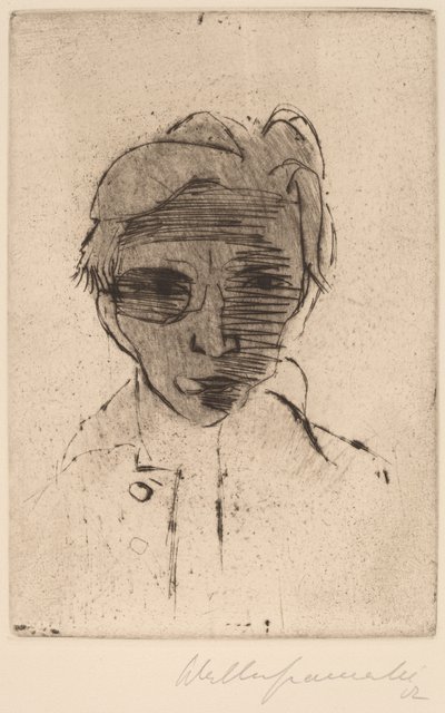 Ponurá tvář, autoportrét Tmavá tvář, autoportrét, 1922. od Walter Gramatte