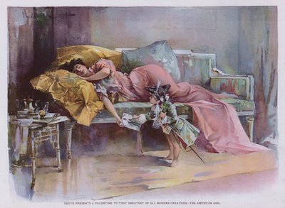 Pravda daruje Valentýna tomu největšímu ze všech moderních výtvorů - americké dívce (barva lito) od Walter Granville Smith