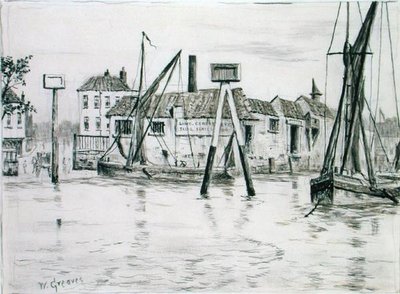 Chelsea Dock (inkoust na papíře) od Walter Greaves