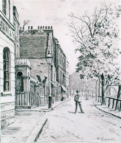 Eight Bells a Cheyne Walk, Chelsea (inkoust na papíře) od Walter Greaves