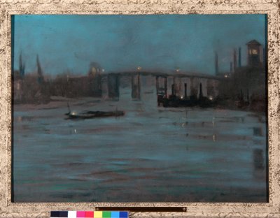 Nocturne, Battersea Old Bridge, Londýn (olej na plátně) od Walter Greaves