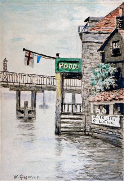 Pohled na Adam and Eve Inn, Chelsea, Londýn, c1900. od Walter Greaves