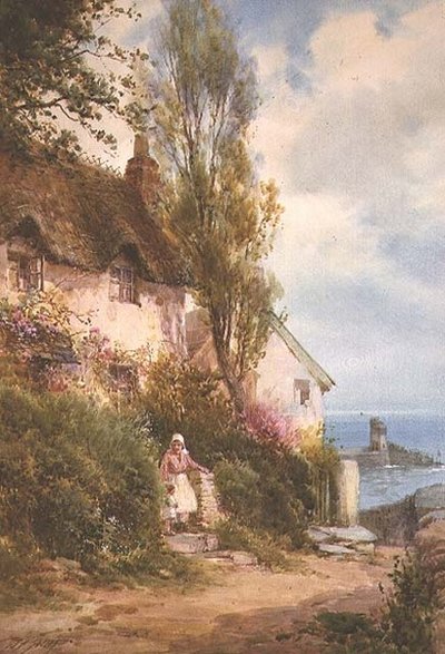 Chata u moře (akvarel) od Walter Henry Sweet