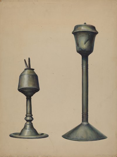 Dvě olejové lampy, c. 1938. od Walter Hochstrasser
