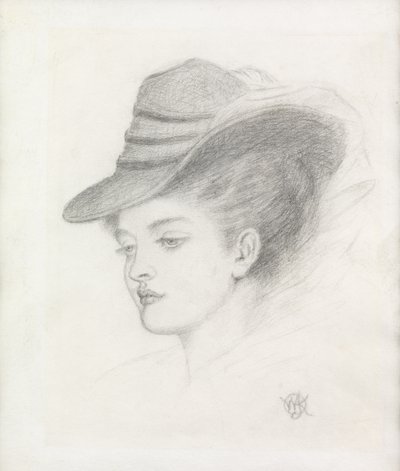 Emily Renshaw, umělcova manželka (tužka na papíře) od Walter John Knewstub