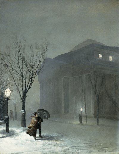 Albany ve sněhu od Walter Launt Palmer