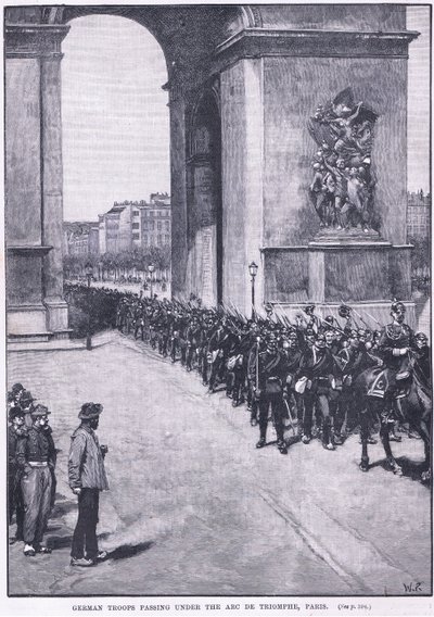 Německá vojska procházející pod Vítězným obloukem 1871 našeho letopočtu od Walter Paget