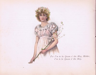 "Jsem královna května, matka", ilustrace z Tennyson Pictures vydané E P Dutton & Co, kolem roku 1900 (barevné lito) od Walter Paget