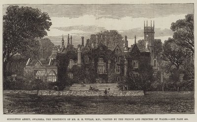 Singleton Abbey, Swansea, rezidence pana H. H. Viviana, poslance, navštívil princ a princezna z Walesu od Walter Paget