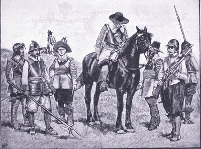 Types of Cromwellian Soldiery, z Cassells History of the British People vydané společností Waverley Book Company Limited, kolem roku 1940 od Walter Paget