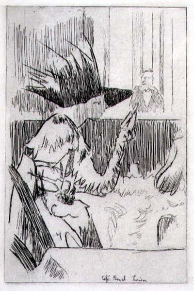 Cafe Royal v Londýně (rytina) od Walter Richard Sickert