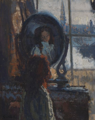 Dívka na zrcadlo, malá Rachel od Walter Richard Sickert