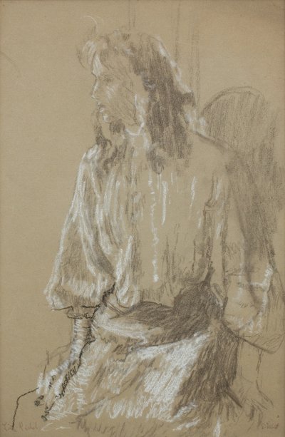 Malá Ráchel, asi 1906 (Černobílá křída na šedém papíře ) od Walter Richard Sickert