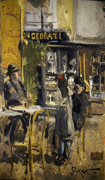 The Little Tea Shop, Dieppe (olej na panelu) od Walter Richard Sickert