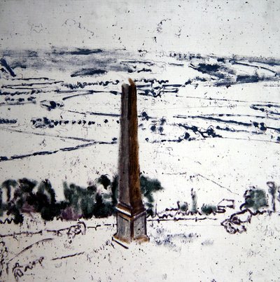 Obelisk v Arques, Eaulne Valley, Dieppe, kolem 1913-14 (olej na plátně) od Walter Richard Sickert