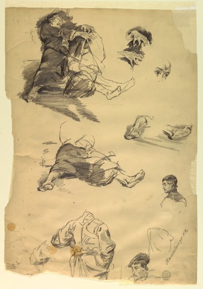 Studie figur pro historickou reprezentaci od Walter Shirlaw