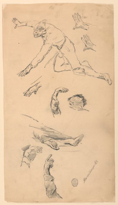 Studie rukou a postav od Walter Shirlaw