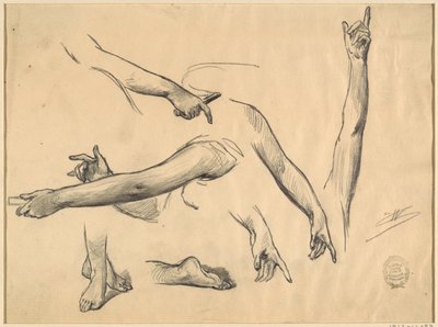 Studie ženských končetin od Walter Shirlaw