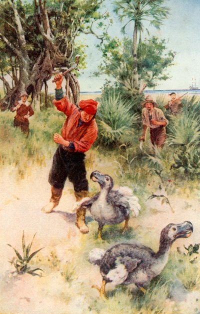 Nizozemští námořníci pronásledující Dodose (barevná litografie) od Walter Stanley Paget