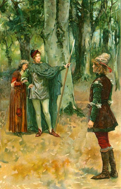 Ganimed: "Budu předstírat, že jsem Rosalinda, a ty budeš předstírat, že se mi dvoříš. od Walter Stanley Paget